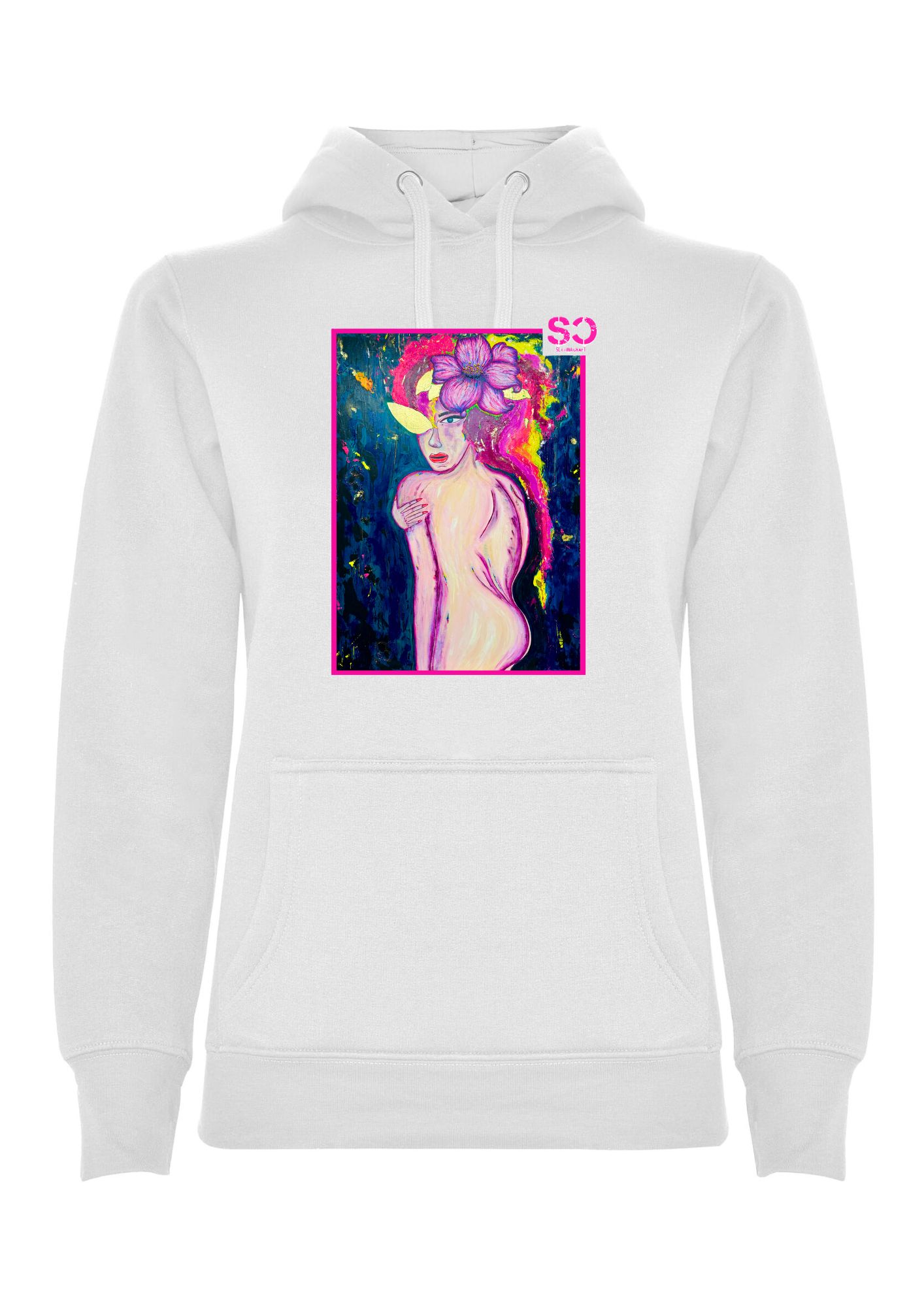 Нощно сияние – Бяло с розова рамка