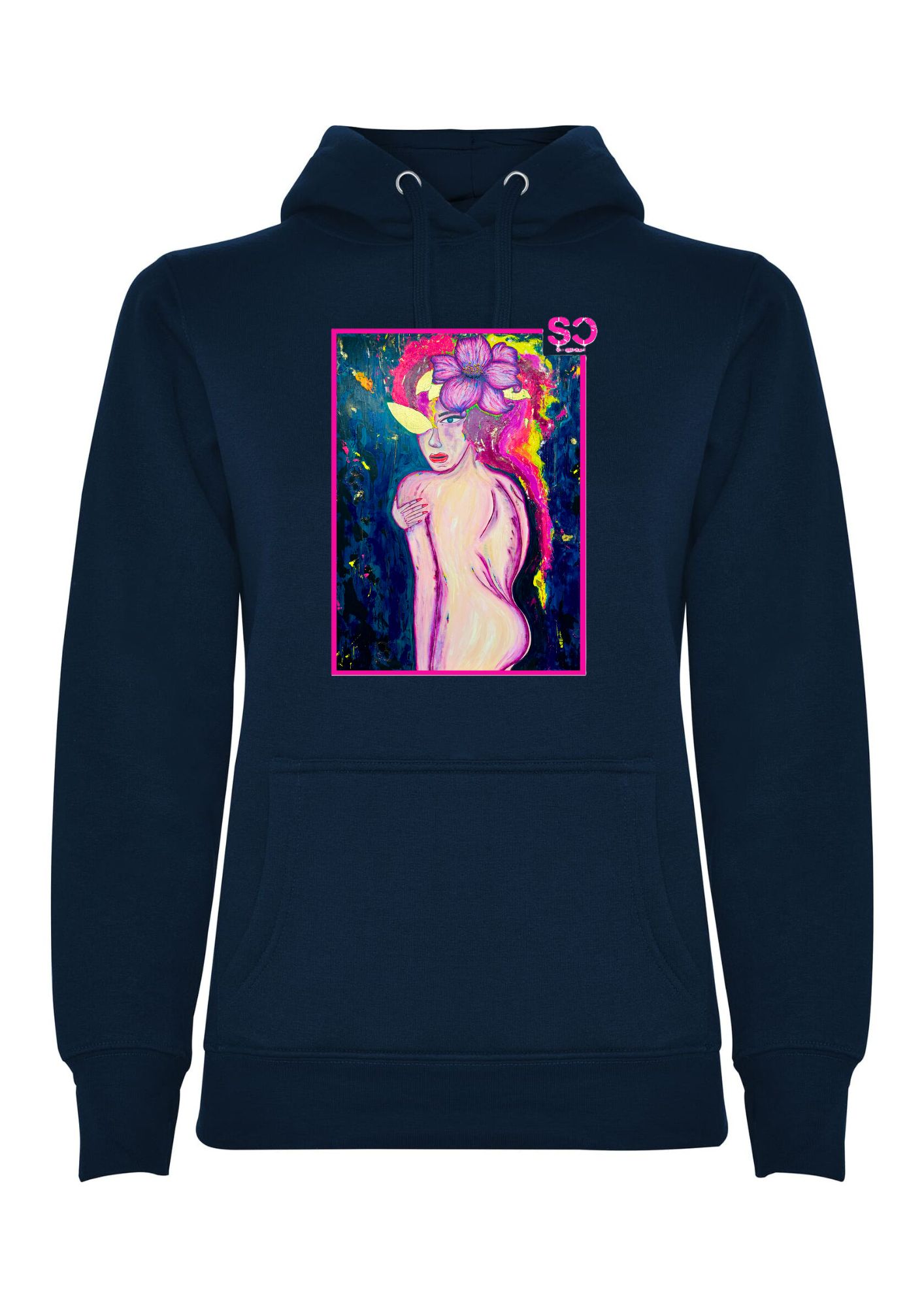 Нощно сияние – Тъмно син с розова рамка